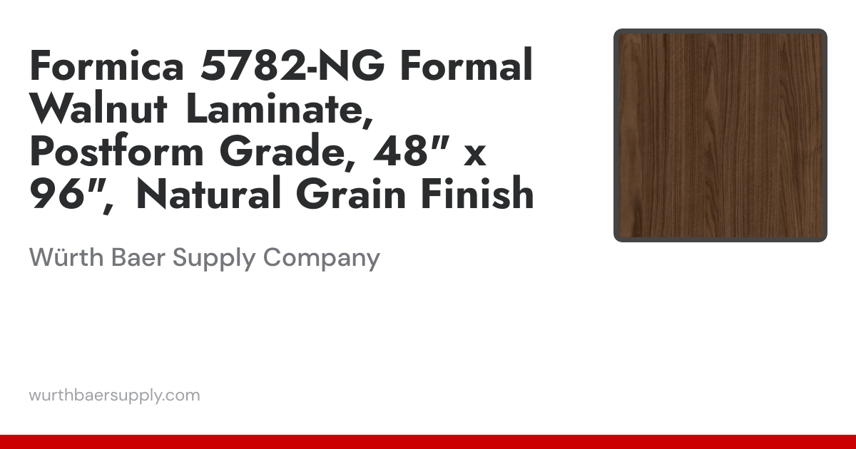 Formica 5782-NG Formal Walnut Laminate Postform Grade, 48