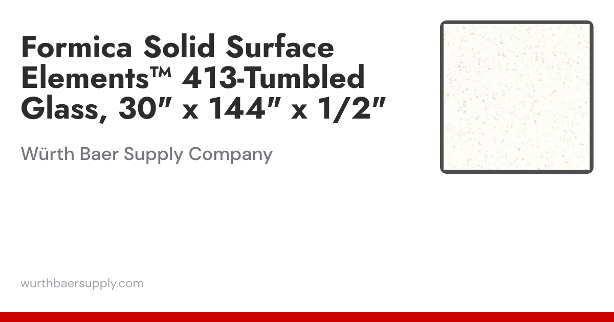 Formica Solid Surface Elements™ 413-Tumbled Glass, 30