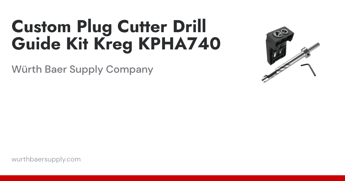Custom Plug Cutter Drill Guide Kit Kreg KPHA740 | Würth Baer Supply Company
