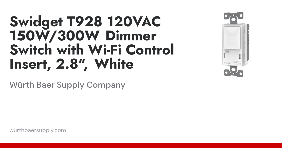Swidget T928 120VAC 150W/300W Dimmer Switch with Wi-Fi Control Insert ...