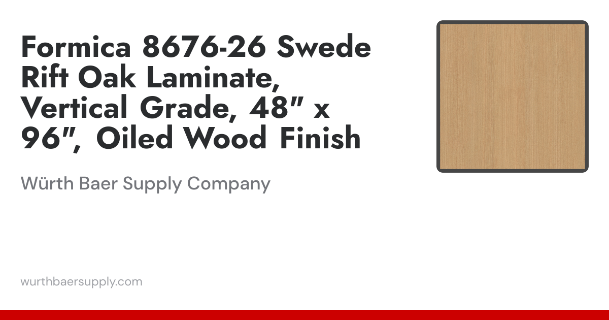 Formica 8676-26 Swede Rift Oak Laminate Vertical Grade, 48