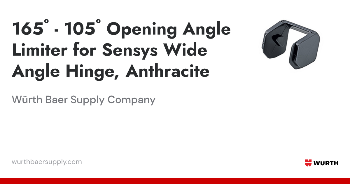 165˚ - 105˚ Opening Angle Limiter for Sensys Wide Angle Hinge ...