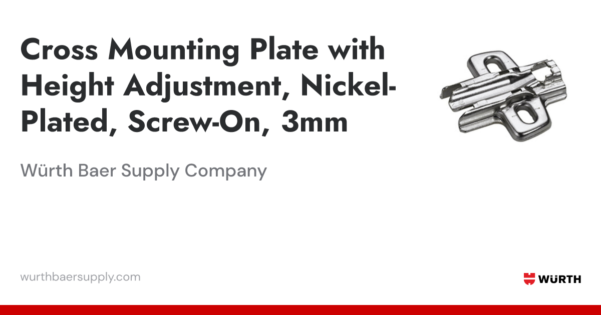 Cross Mounting Plate with Height Adjustment, Nickel-Plated, Screw-On ...