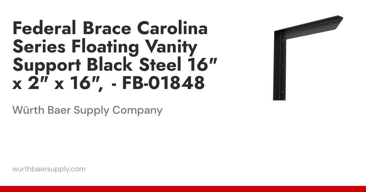 Federal Brace Carolina Series Floating Vanity Support Black Steel 16