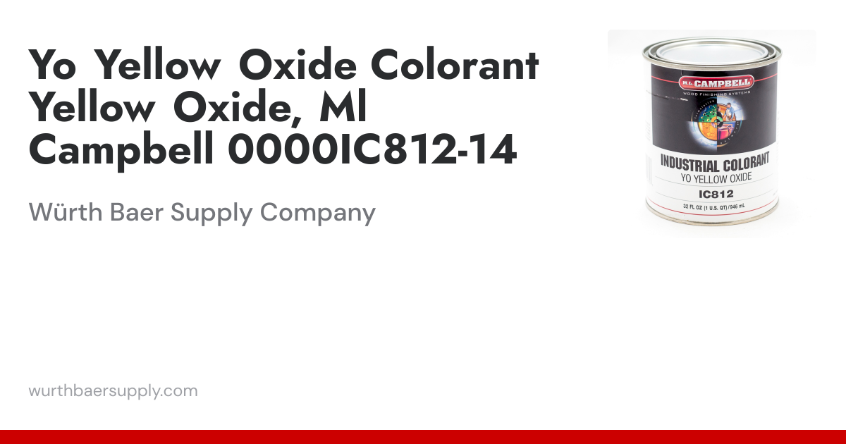 Yo Yellow Oxide Colorant Yellow Oxide, Ml Campbell 0000IC812-14 | Würth ...