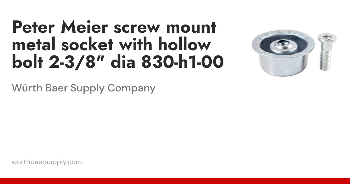 Peter Meier screw mount metal socket with hollow bolt 2-3/8