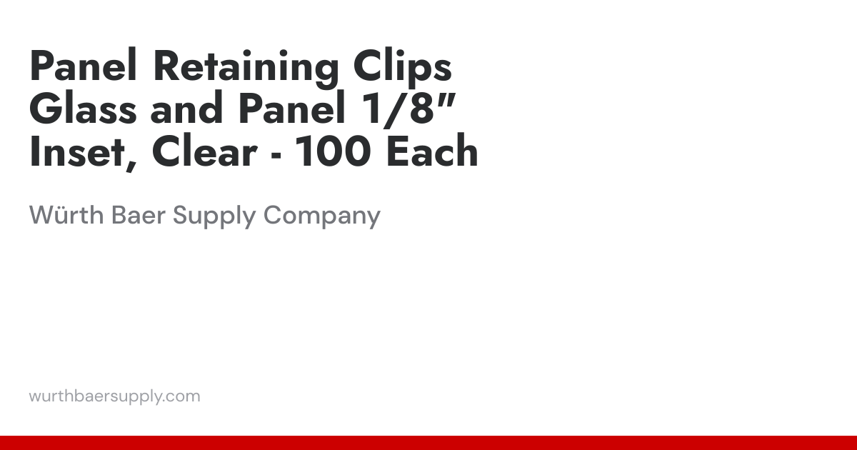 Panel Retaining Clips Glass and Panel 1/8