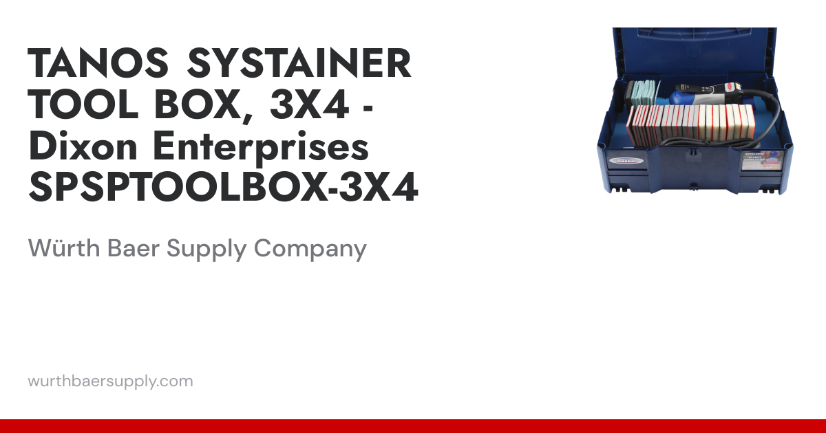 TANOS SYSTAINER TOOL BOX, 3X4 - Dixon Enterprises SPSPTOOLBOX-3X4 ...
