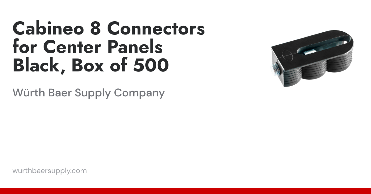 Cabineo 8 Connectors for Center Panels Black, Box of 500 | Würth Baer ...