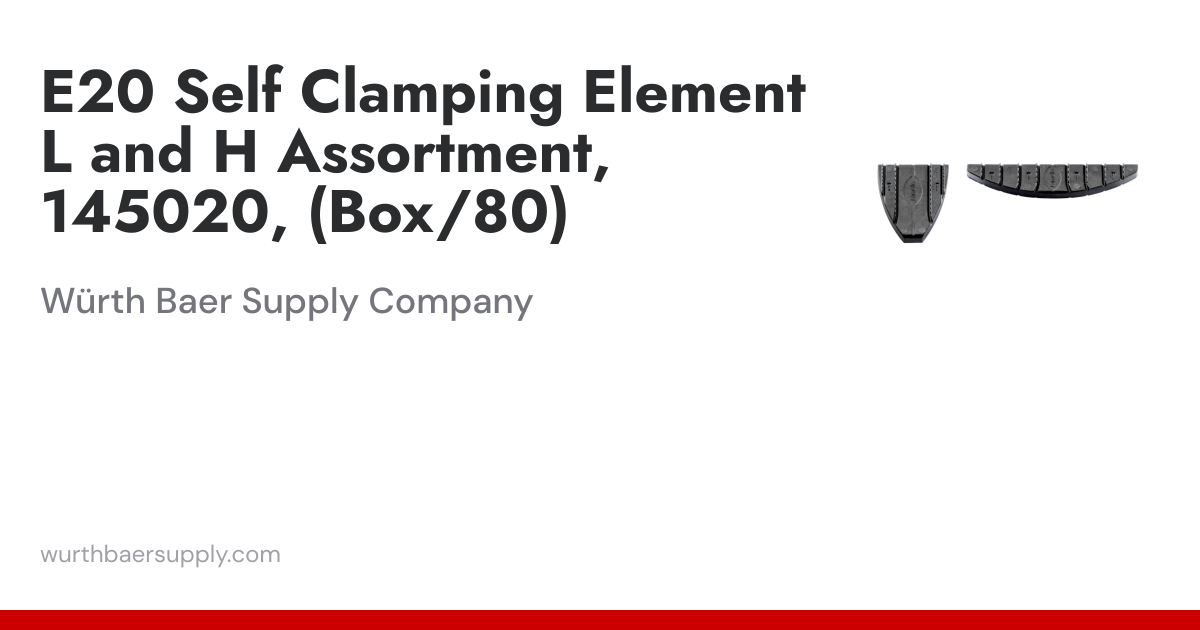 E20 MIXED SELF CLAMPING ELEMENT BOX 80, 145020 | Würth Baer Supply Company