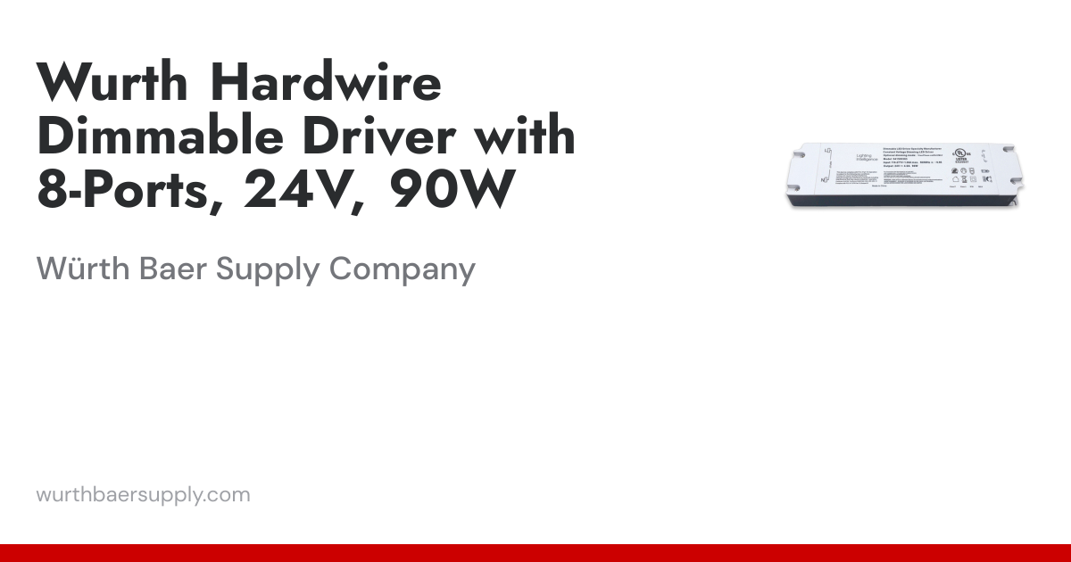 Wurth Hardwire Dimmable Driver with 8-Ports, 24V, 90W | Würth Baer ...