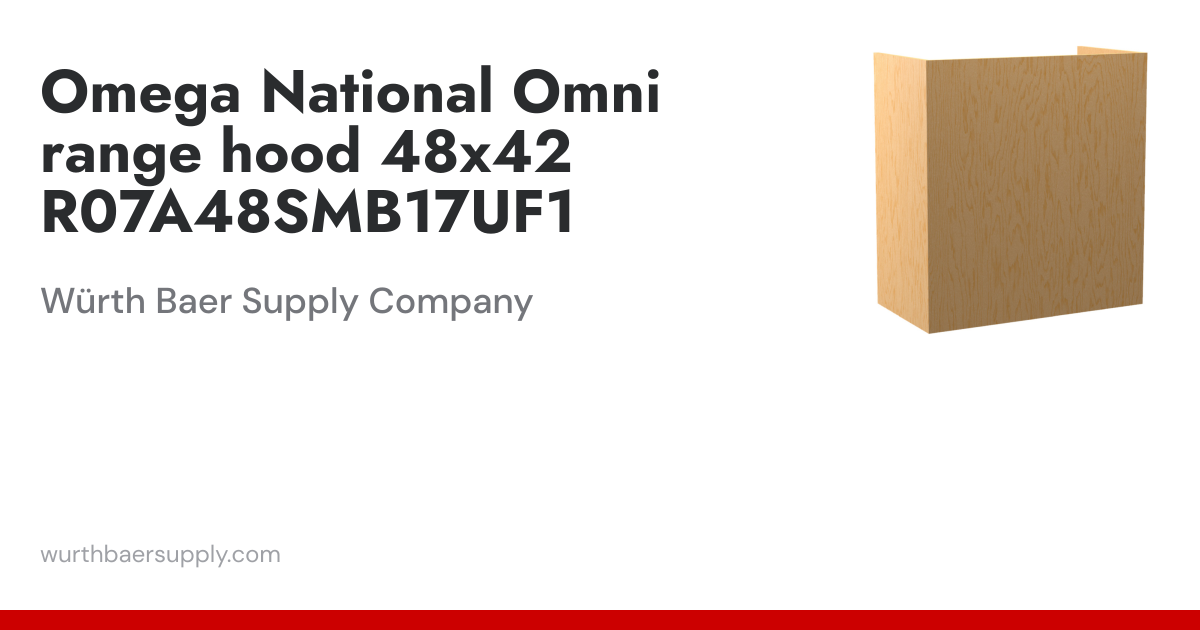 Omega National Omni range hood 48x42 R07A48SMB17UF1 | Würth Baer Supply ...