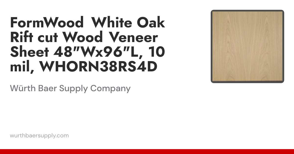 FormWood White Oak Rift cut Wood Veneer Sheet 48
