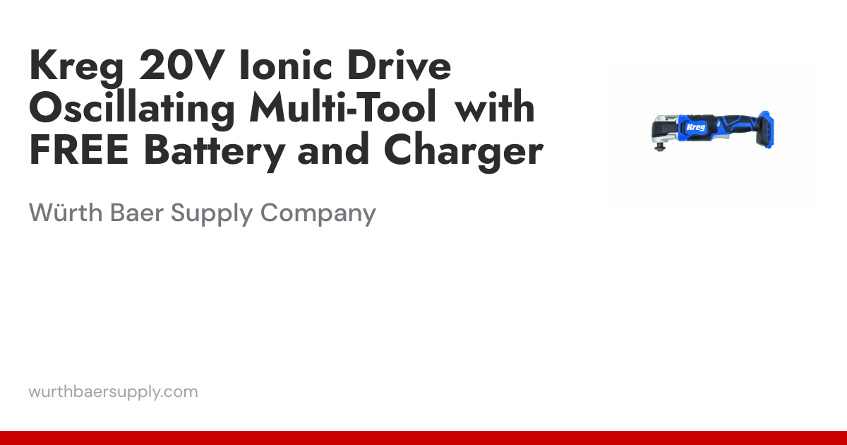 Kreg 20V Ionic Drive Oscillating Multi-Tool with FREE Battery and ...