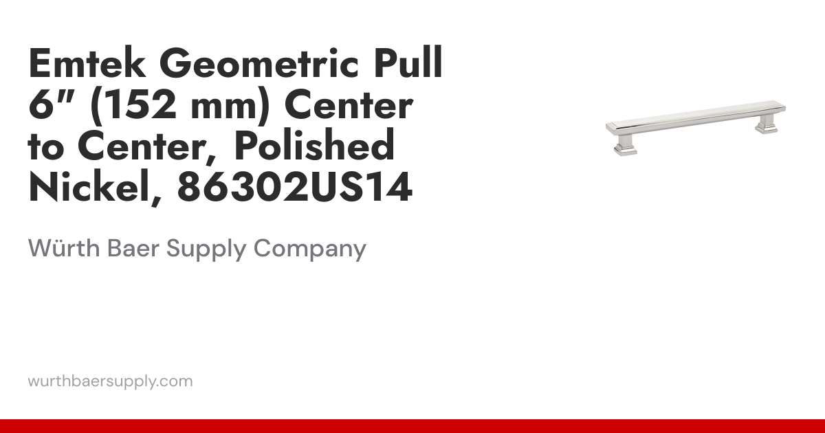 Emtek geometric rectangular pull 6 inch center to center | Würth Baer ...