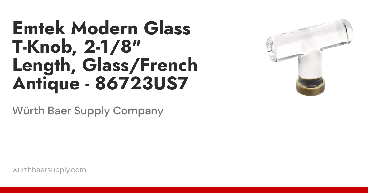 Emtek Modern Glass T-Knob, 2-1/8