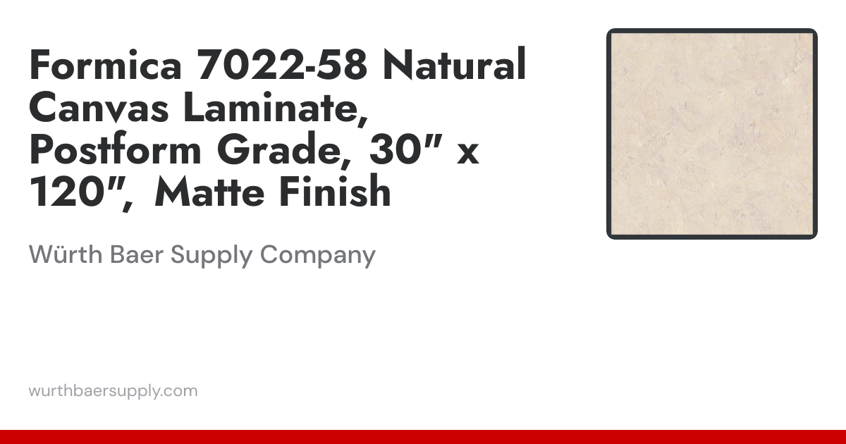 Formica 7022-58 Natural Canvas Laminate Postform Grade, 30